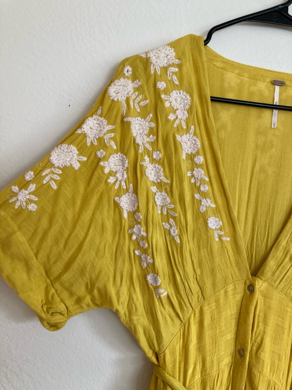 Free People Mustard Yellow Embroidered Maxi Dress - Picture 2 of 6